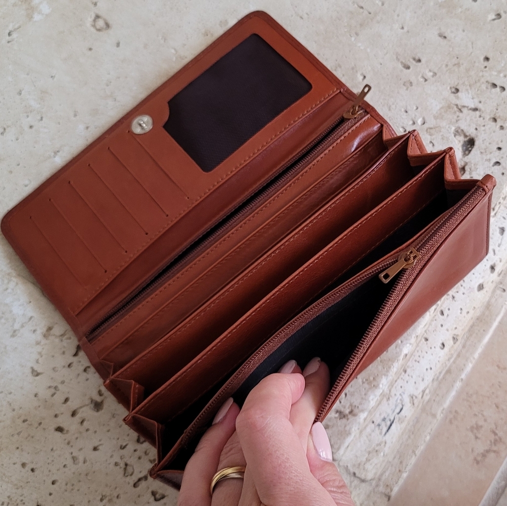 💥 Like New Vintage Tergan Women's Continental Leather Wallet